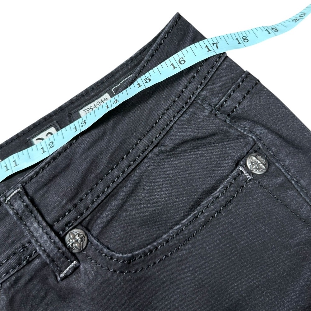 Miss Me Black Skinny Jeans Embroidered Cross Rhinestone Stretch Womens 32 - Picture 6 of 10